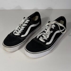 Vans Black and White Old Skool Lace-Up Sneakers